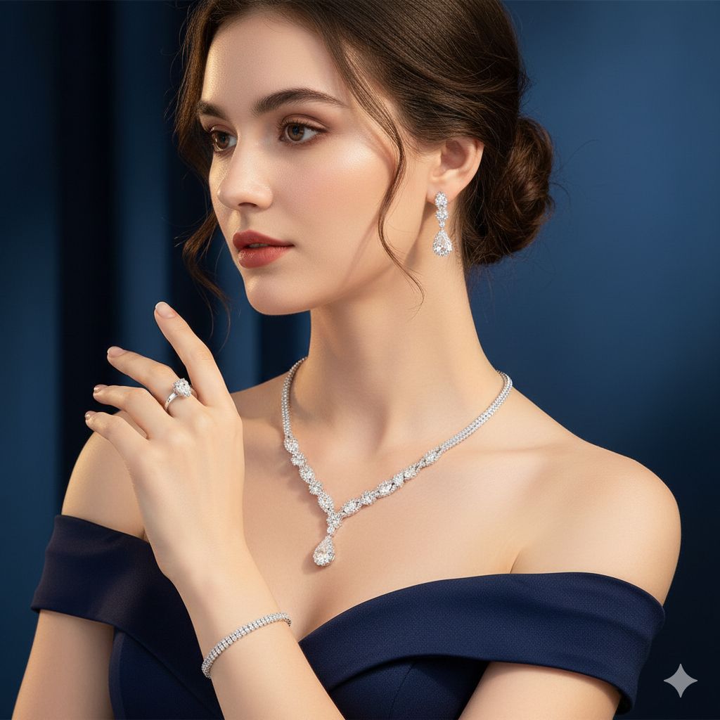 Elarisse Diamond Veil Bridal Set