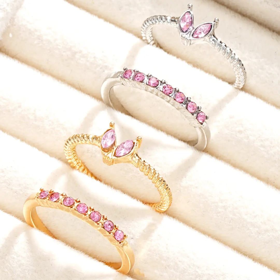 Blush Orbit Layer Rings set