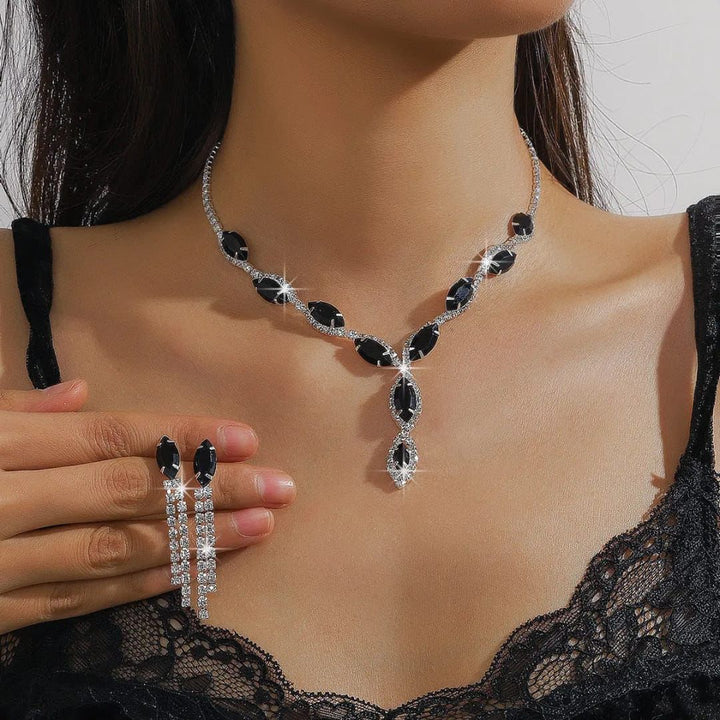 Midnight Luxe Crystal Cascade Set